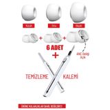 AirPods Pro/Pro 2 ile Uyumlu Anc Delikli Silikon Yedek Kulaklık Ucu + Temizleme Kalemi