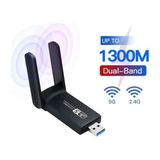 Airstorr AC1200 Mbps Dual Band USB 3.0 Adaptör 2 Anten ile Kablosuz Wifi Alıcı 100m Çalışma Mesafesi