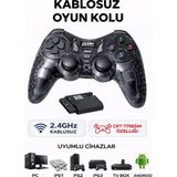 Airstorr Kablosuz Oyun Kolu 2.4ghz – Pc, Ps1, Ps2, Ps3, Tv Box ve Android Uyumlu – Çift Titreşimli Gamepad - Siyah