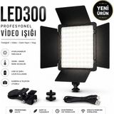 Airstorr LED300 Profesyonel Video Işığı Fotoğraf ve Video Çekim LED Paneli Ayarlanabilir Parlaklık Telefon Kamera Uyumlu Canlı Yayın Vlog Aydınlatma Lambası - Beyaz