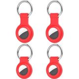 Airtag Anahtarlıklı Silikon Kılıf A010 Darbeye Dayanıklı Kaybolmaya Karşı Tam Koruma Kolay Tak Çıkar Apple Airtag ile Uyumlu Koruyucu Anahtarlık Kırmızı 4'lü Paket - 4 Adet