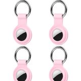 Airtag Anahtarlıklı Silikon Kılıf A010 Darbeye Dayanıklı Kaybolmaya Karşı Tam Koruma Kolay Tak Çıkar Apple Airtag ile Uyumlu Koruyucu Anahtarlık Pembe 4'lü Paket - 4 Adet