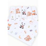 AİRYCOT 6' lı Set Çift Taraflı Çift Fonksiyonlu Çocuk Beslenme Örtüsü Pamuklu Havlulu Yıkanabilir 38x45 cm