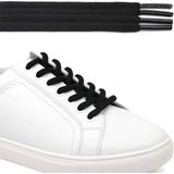 AiryFooT 120 Cm Oval Spor Ayakkabı Bağcığı , Muz Bağcık 1 Çift ( Siyah )