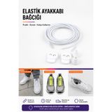 AiryFooT Akıllı Bağcık, Pratik Lastikli Ayakkabı Bağcığı 100 Cm ( Beyaz )