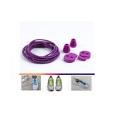 AiryFooT Akıllı Bağcık, Pratik Lastikli Ayakkabı Bağcığı 100 Cm ( Mor Çizgili )