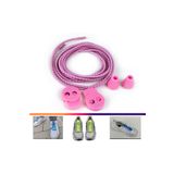 AiryFooT Akıllı Bağcık, Pratik Lastikli Ayakkabı Bağcığı 100 Cm ( Pembe Çizgili )