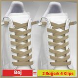 Airyfoot Pratik Kilitli Elastik Ayakkabı Bağcığı 100 cm ( 1 Çift ) - Bej