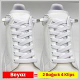 Airyfoot Pratik Kilitli Elastik Ayakkabı Bağcığı 100 cm ( 1 Çift ) - Beyaz