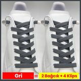 Airyfoot Pratik Kilitli Elastik Ayakkabı Bağcığı 100 cm ( 1 Çift ) - Gri