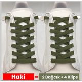 Airyfoot Pratik Kilitli Elastik Ayakkabı Bağcığı 100 cm ( 1 Çift ) - Haki