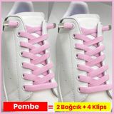 Airyfoot Pratik Kilitli Elastik Ayakkabı Bağcığı 100 cm ( 1 Çift ) - Pembe