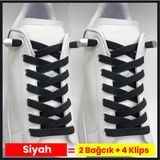 Airyfoot Pratik Kilitli Elastik Ayakkabı Bağcığı 100 cm ( 1 Çift ) - Siyah