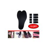 AiryFooT Sİyah 12 Çift Hobi Örgü Panduf Patik Tabanı Kaydırmaz -Eva-Yün Keçe 3 Katlı Delikli Patik Tabanlığı