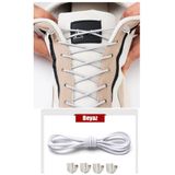 AiryFooT Yuvarlak Lastikli Klipsli Spor Ayakkabı Bağcığı 100 cm ( Beyaz ) 1 Çift
