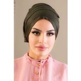Aişe tesettür Battal Boy Kaymaz Bone-haki 40500