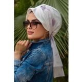 Aişe tesettür Beyaz Batik Desen Şapka Bone