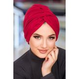 Aişe tesettür Bordo Burgulu Düğüm Bone