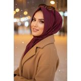 Aişe tesettür Bordo Kaşe Hazır Eşarp Bordo
