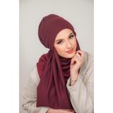 Aişe tesettür Bordo Kelebek Bone Şal