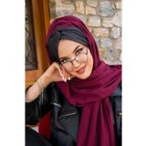Aişe tesettür Füme Bordo Burgu Hazır Şal