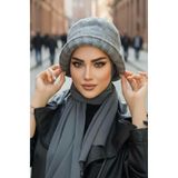 Aişe tesettür Füme Vintage Şapka Füme Şallı