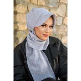 Aişe tesettür Gri Melanj Atkılı Tesettür Şapka
