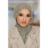 Aişe tesettür Gri Triko Desen Tesettür Bere Ve Etol Takım