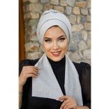 Aişe tesettür Gümüş Simli Atkılı Tesettür Bone