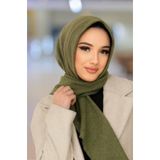 Aişe tesettür Haki Kapüşonlu Çıtçıtlı Şal