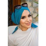 Aişe tesettür İndigo Hazır Çapraz Bone