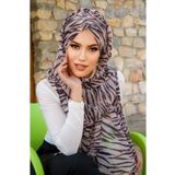 Aişe tesettür Kahve Zebra Desen Hazır Şal