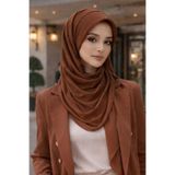 Aişe tesettür Karamel Kahve Şapkalı Şal