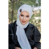 Aişe tesettür Kırık Beyaz Fitilli Armalı Tesettür Bere