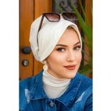 Aişe tesettür Kırık Beyaz Tesettür Şapka Bone