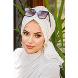 Aişe tesettür Kırık Beyaz Tokalı Bone