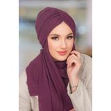 Aişe tesettür Koyu Bordo Kelebek Model Büzgülü Bone Şal