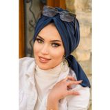 Aişe tesettür Koyu Lacivert Tokalı Bone