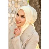 Aişe tesettür Krem Kışlık Spor Bone Hijab