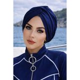 Aişe tesettür Lacivert Burgu Model Hazır Deniz - Havuz Bonesi