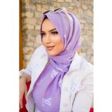 Aişe tesettür Lila Desenli Pratik Şal