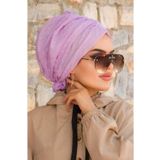 Aişe tesettür Lila Ponpon Tokalı Bone