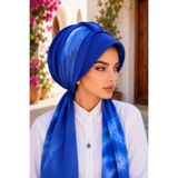 Aişe tesettür Saks Mavi Batik Desen Şapka Bone