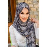 Aişe tesettür Siyah Bej Yılan Derisi Desen Hazır Şal