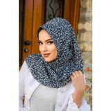 Aişe Tesettür Siyah Beyaz Desen Double Şal - Siyah - Beyaz