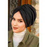 Aişe tesettür Siyah Burgu Model Dolgulu Bone KÜÇÜK BOY