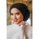 Aişe tesettür Siyah Çağla Hazır Türban Siyah Çağla