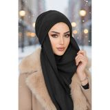 Aişe tesettür Siyah Fitilli Kelebek Bone Şal