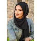 Aişe tesettür Siyah Kelebek Model Büzgülü Bone Şal