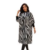 Aişe tesettür Siyah Zebra Oversize Tesettür Tunik Siyah zebra